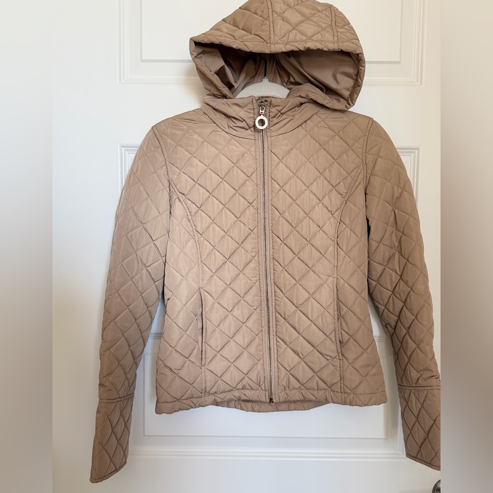 Calvin Klein Quilted hooded jacket tan/neutral size x-small - Picture 2 of 10